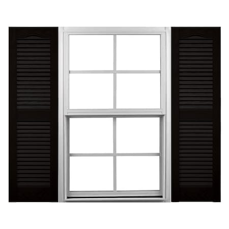 Ekena Millwork Mid-America Vinyl, Standard Size Cathedral Top Center Mullion, Open Louver Shutter, 11480002, PR 00011480002
